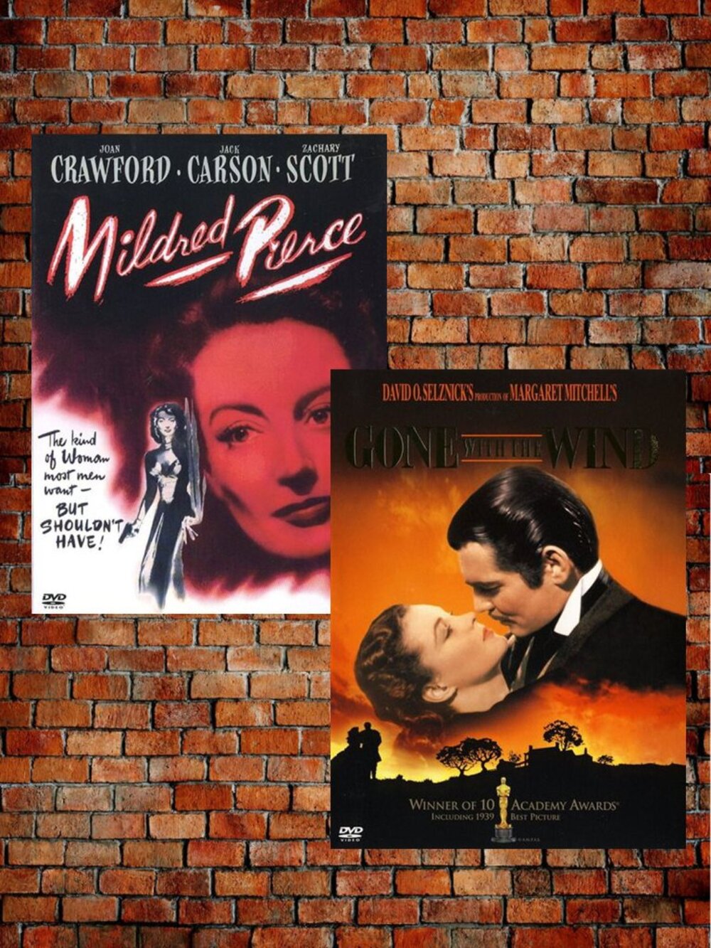 Gone With the Wind + Mildred Pierce (2-DVDs, Warner Bros., Snap-Case) VG